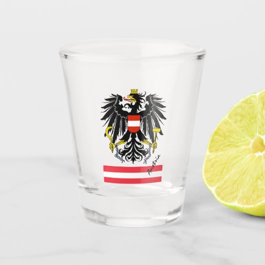 Österreichische Flagge / Österreicher Landpatriot Schnapsglas (Vorderseite)