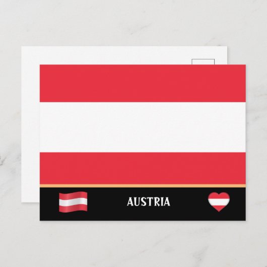 Österreichische Flagge / Österreichische Landesrei Postkarte (Vorne/Hinten)