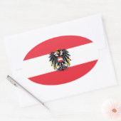 Österreichische Flagge Ovaler Aufkleber (Umschlag)