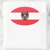 Österreichische Flagge Ovaler Aufkleber (Tasche)