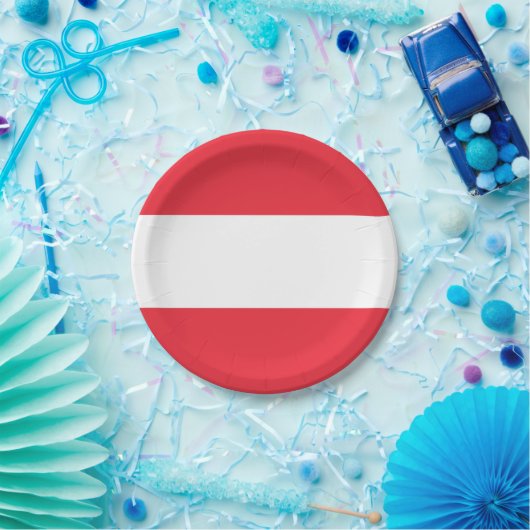 Österreichische Flagge Pappteller (Party)