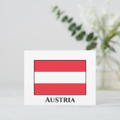 Österreichische Flagge Postkarte (Stehend Vorderseite)