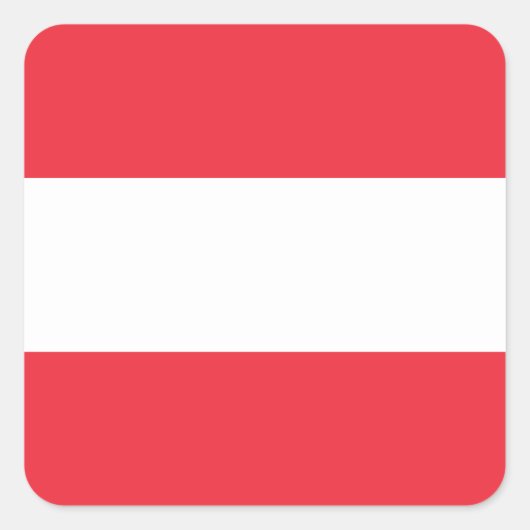 Österreichische Flagge Quadratischer Aufkleber (Vorderseite)