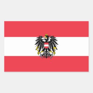 Österreichische Flagge Rechteckiger Aufkleber
