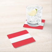 Österreichische Flagge Rechteckiger Pappuntersetzer (Vor Ort)