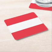 Österreichische Flagge Rechteckiger Pappuntersetzer (angewinkelt)