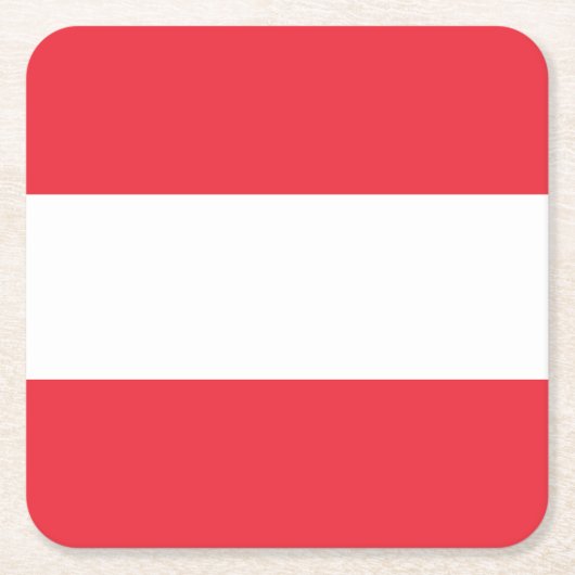 Österreichische Flagge Rechteckiger Pappuntersetzer (Vorderseite)