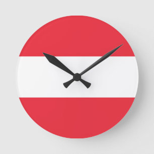 Österreichische Flagge Runde Wanduhr