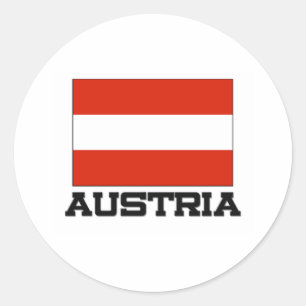 Österreichische Flagge Runder Aufkleber