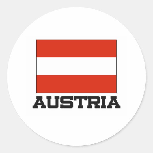 Österreichische Flagge Runder Aufkleber (Vorderseite)