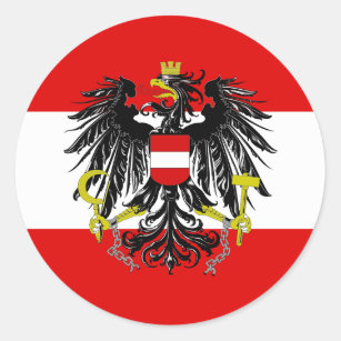 Österreichische Flagge Runder Aufkleber