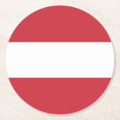 Österreichische Flagge Runder Pappuntersetzer (Vorderseite)