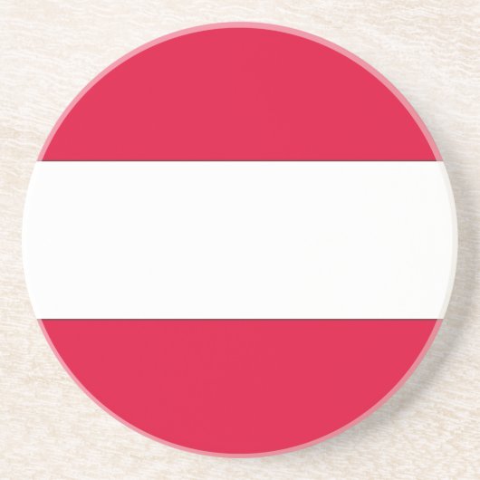 Österreichische Flagge Sandstein Untersetzer (Vorne)