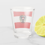 Österreichische Flagge Schnapsglas (Rückseite)