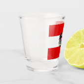 Österreichische Flagge Schnapsglas (Links)