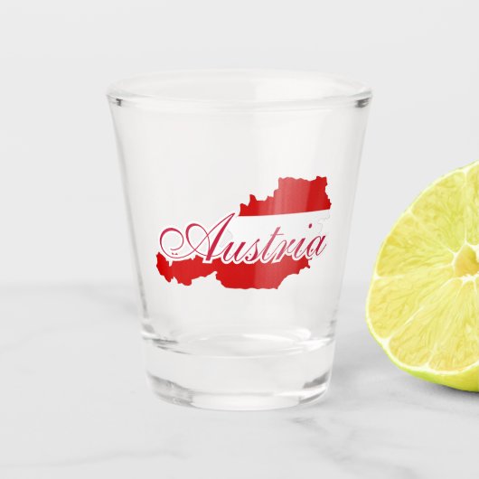 Österreichische Flagge Schnapsglas (Vorderseite)