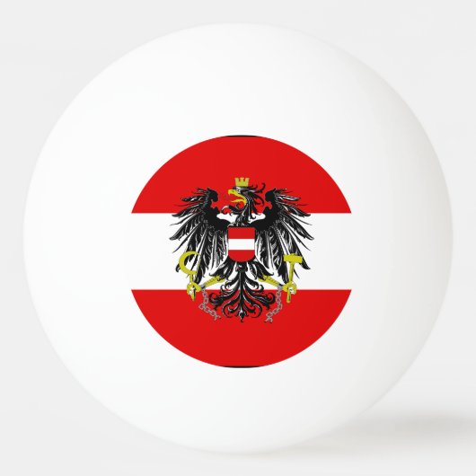 Österreichische Flagge Tischtennisball (Vorderseite)