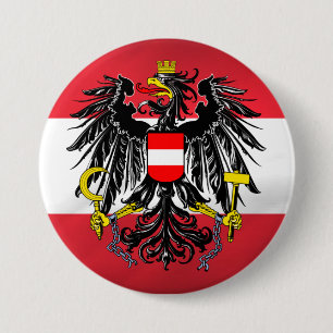 Österreichische Flagge u. Wappen Button
