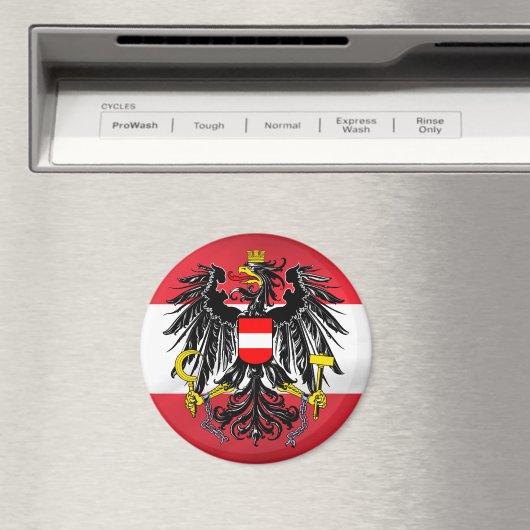 Österreichische Flagge und Wappen Magnet (In Situ (Geschirrspüler))