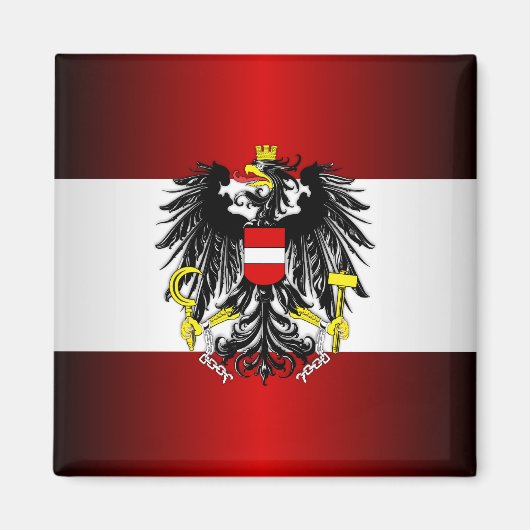 Österreichische Flagge & Waffen Magnet (Vorne)