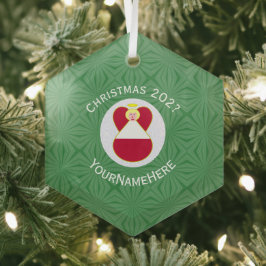 Österreichische Flagge Weihnachts-Engel-Namensjahr Ornament Aus Glas