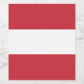 Österreichische Flagge Weinetikett (Einzelnes Label)