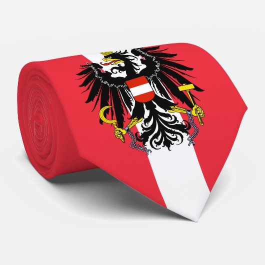 Österreichische Flagge & Wirtschaft Österreich, Re Krawatte (Gerollt)