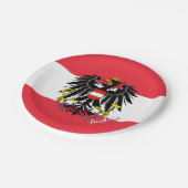 Österreichische Flaggen-Teller, Party, Sport, Öste Pappteller (Schrägansicht)