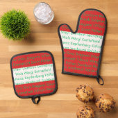 Österreichische Flaggenfarben mit Städten Ofenhandschuh & Topflappen-Set (Oben Unten)