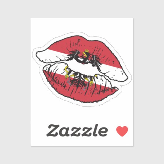 Österreichische Lipstick-Liebe Aufkleber (Blatt)