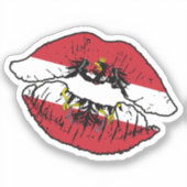 Österreichische Lipstick-Liebe Aufkleber (Vorderseite)