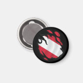 Österreichische Rippenflagge Magnet (Vorderseite/Rückseite)