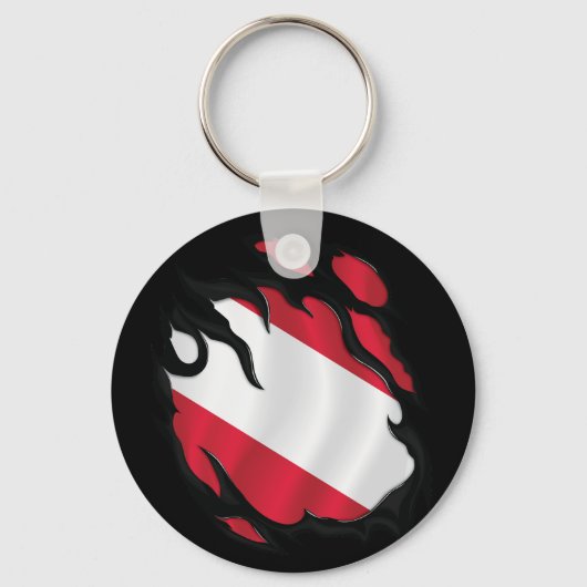 Österreichische Rippenflagge Schlüsselanhänger (Vorderseite)