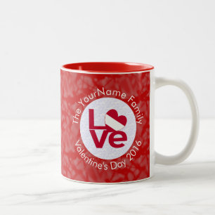 Österreichische Rotbuchstaben-LOVE-Flagge personal Zweifarbige Tasse