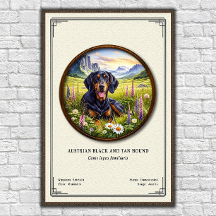 Österreichische Schwarz-Tan-Hetzjäger Zoologie-Ser Poster