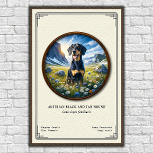 Österreichische Schwarz-Tan-Hound-Zoologie-Serie Poster