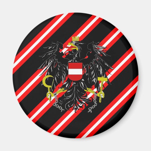 Österreichische Streifenflagge Magnet (Vorne)