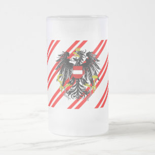 Österreichische Streifenflagge Mattglas Bierglas