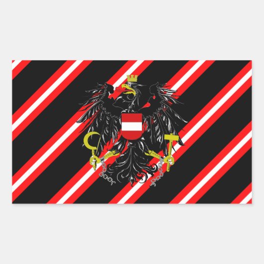 Österreichische Streifenflagge Rechteckiger Aufkleber (Vorderseite)