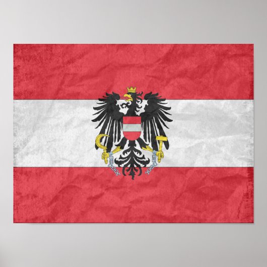 Österreichische Wappen-Flagge Poster (Vorne)