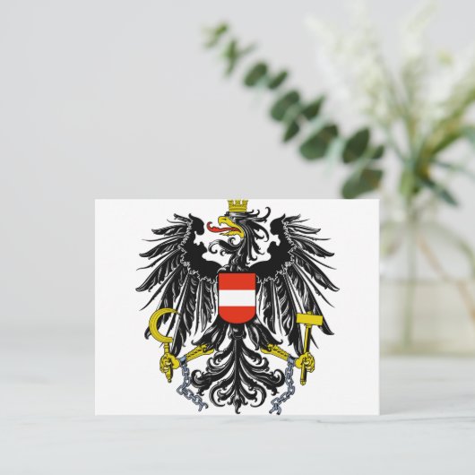 Österreichische Wappen Postkarte (Stehend Vorderseite)