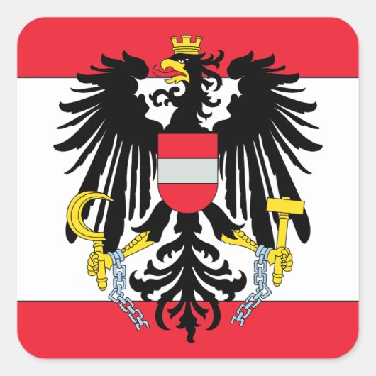Österreichische Wappen Quadratischer Aufkleber (Vorderseite)