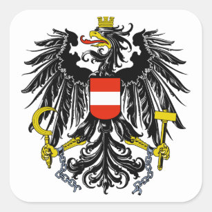 Österreichische Wappen Quadratischer Aufkleber