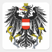 Österreichische Wappen Quadratischer Aufkleber (Vorderseite)