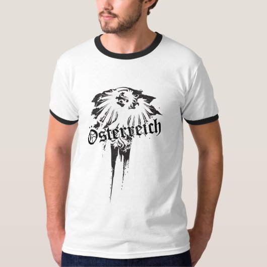 Österreichischer Adler auf Schmutzhintergrund T-Shirt (Vorderseite)