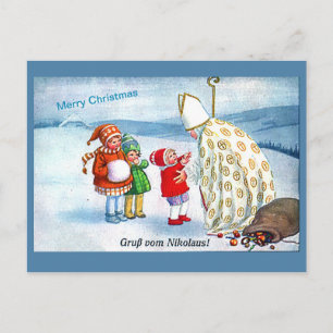 Österreichischer St. Nikolaus & Kinder Hübsche Vin Postkarte