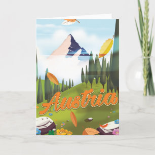 Österreichisches Cartoon-Reiseplakat Feiertagskarte