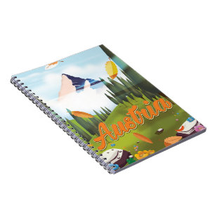 Österreichisches Cartoon-Reiseplakat Notizblock