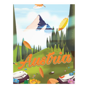 Österreichisches Cartoon-Reiseposter Fotodruck