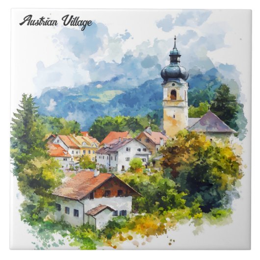 Österreichisches Dorf Fliese (Vorderseite)